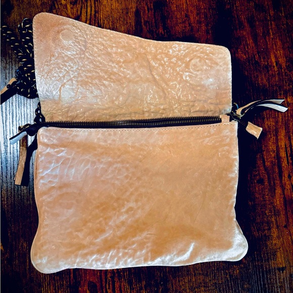 Maxon Collection Dusty Rose Leather Flap Crossbody Bag Made in Italy - Picture 3 of 10